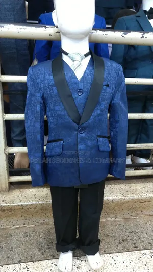 5pcs Kids Boys Stylish Lapel Collar Shiny Sequins Suit