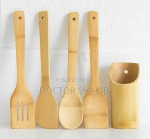 New Bamboo Cooking Spoons Set-Brown