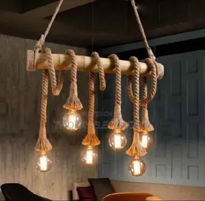 Bambo and Rope Pendant Ceiling Light Craft Chandelier