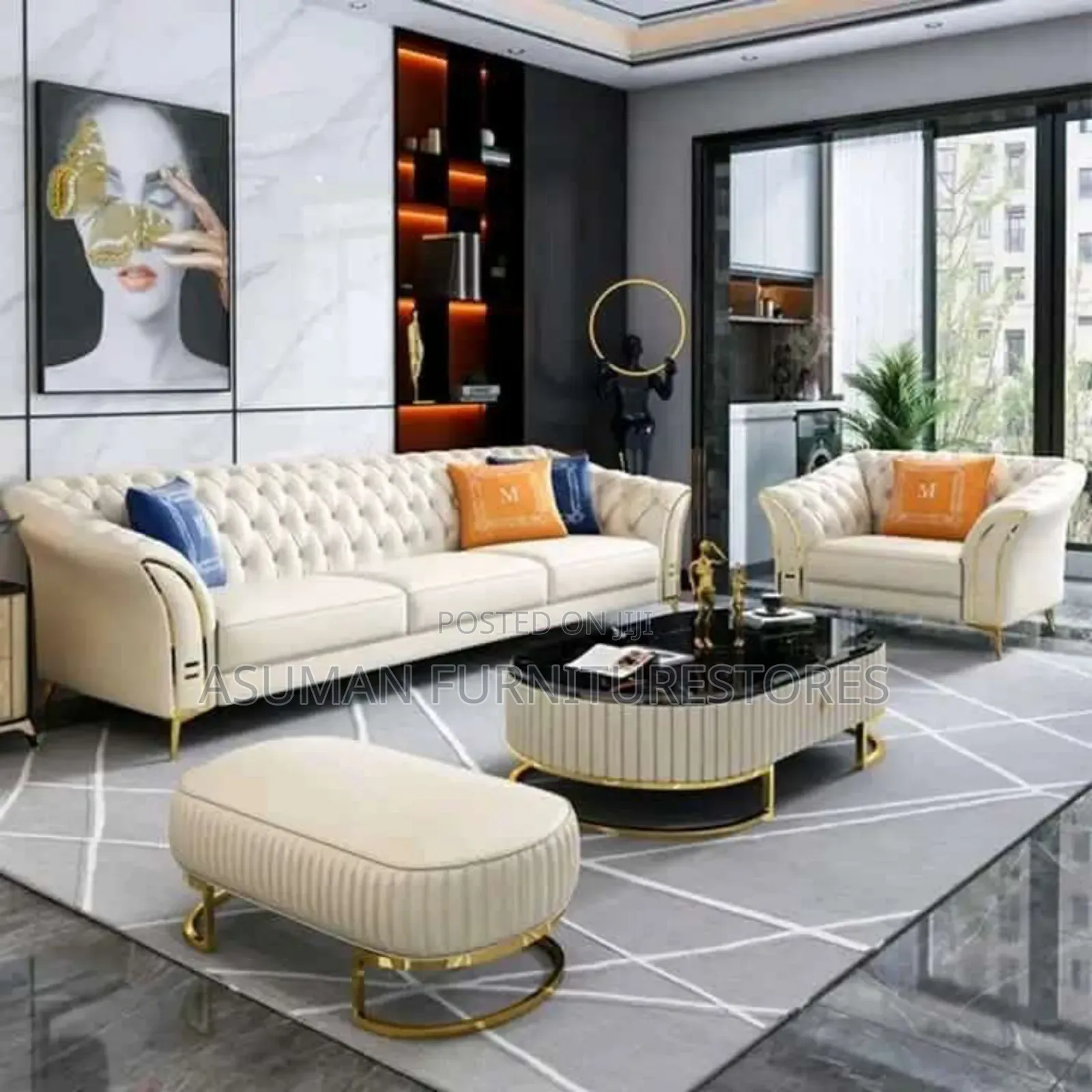 Modern Luxury Sofa Set With Centre Tables Call Us