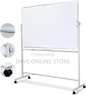 Mobile Dry Erase White Board Metal Castors 90 X 120cm