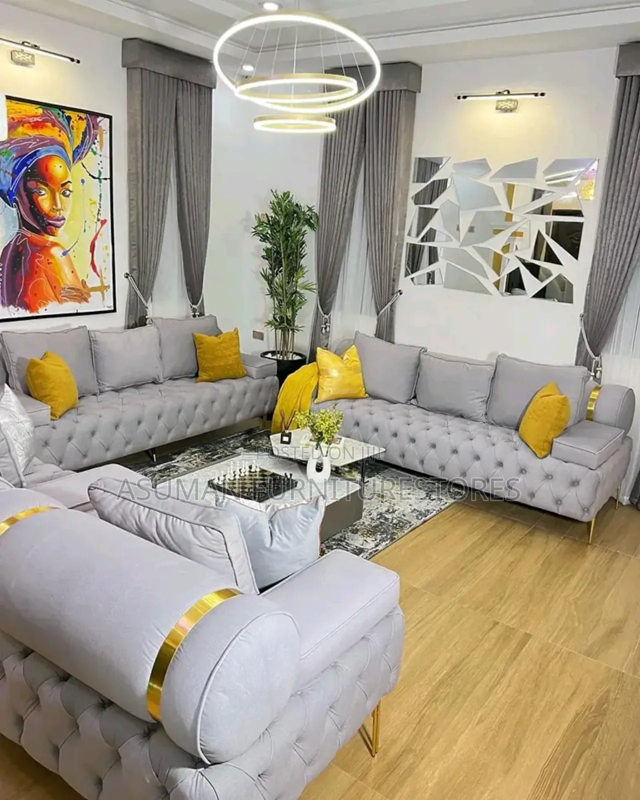 Modern Luxury 7seater Chesterfield Sofa Set Call