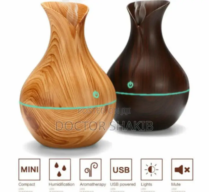 New USB Electric Wood Aroma Oil Diffuser With Led Light