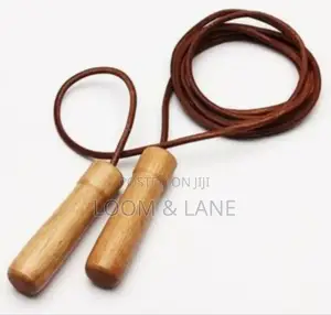 Leather Skipping Ropes With Smooth Wooden Handles