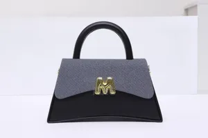 Womens High End Handbag. Grey Black