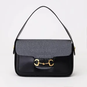 GUCCI Horsebit Leather Shoulder Bag
