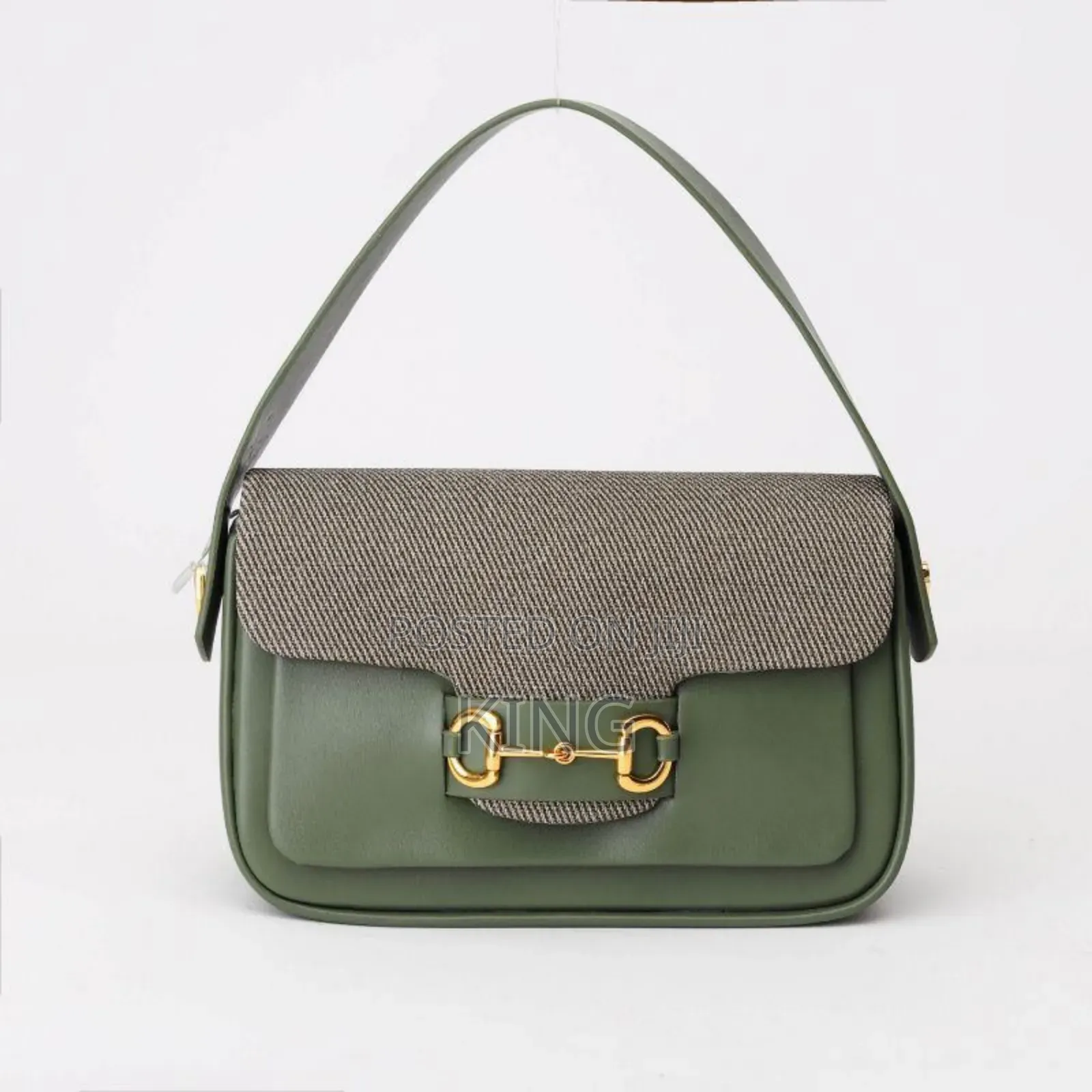 GUCCI Horsebit 1955 Green Shoulder Bag
