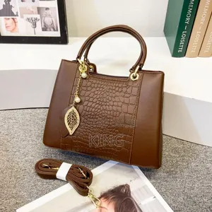 Lofty Womens Leather Handbag. Coffee Brown
