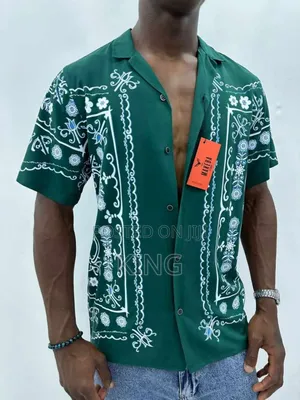 Green Relaxed Fit Shirt With All Over Print
