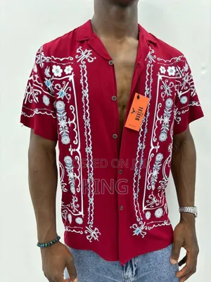 Red Relaxed Fit Shirt With All Over Print