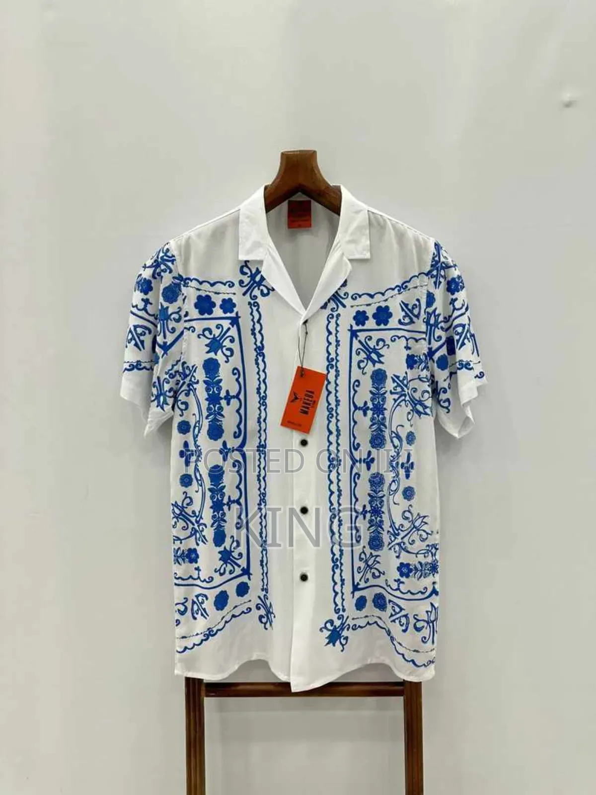 White Relaxed Fit Shirt With Print