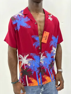 Red Relaxed Fit Shirt With Over Print