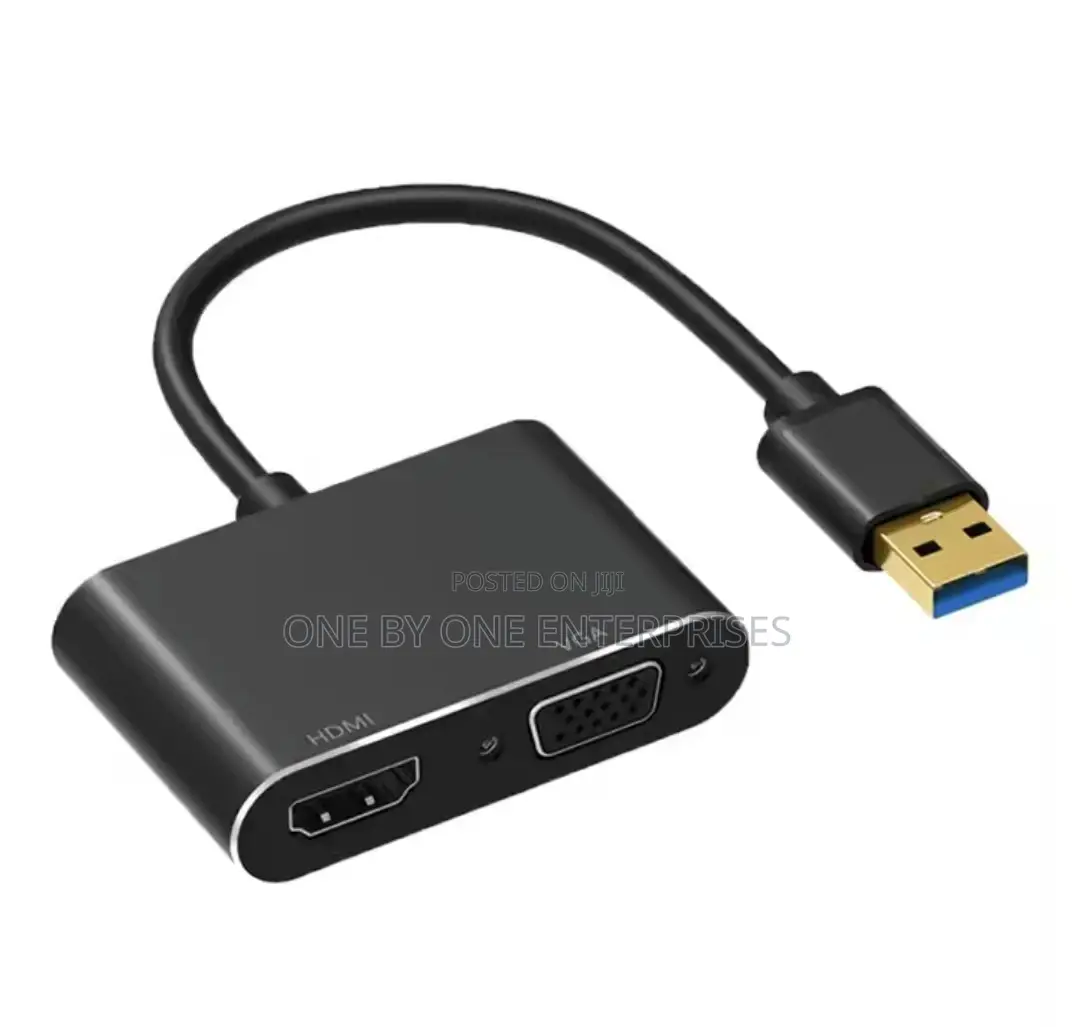 USB 3.0 to VGA H.D.M.I Aux Converter 1080P Projector Adapter