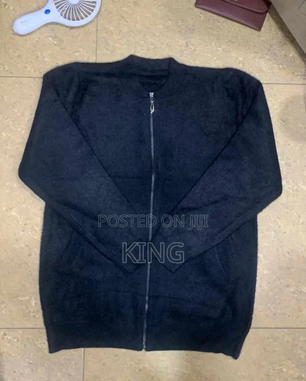 Plain Black Zipper Sweater
