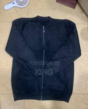 Plain Black Zipper Sweater