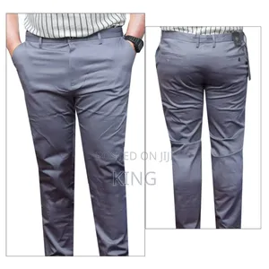 Men's Light Grey Slim Fit Kaki Pants