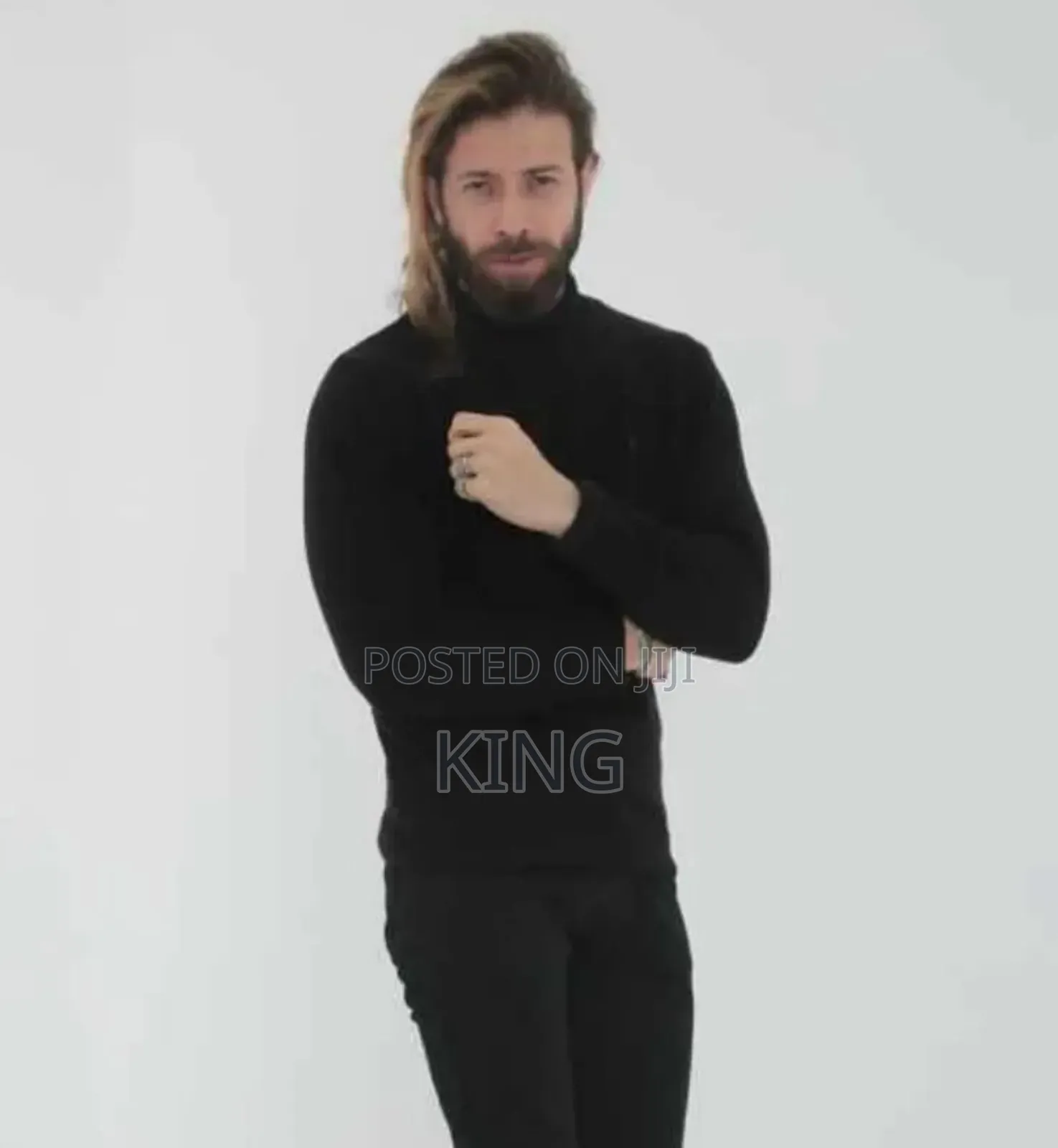 Triple Black Pullneck Sweater