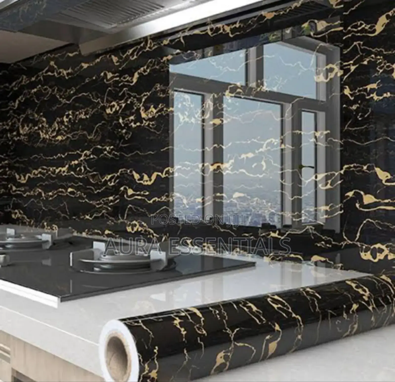 Granite Black Marble Gloss Self Adhesive