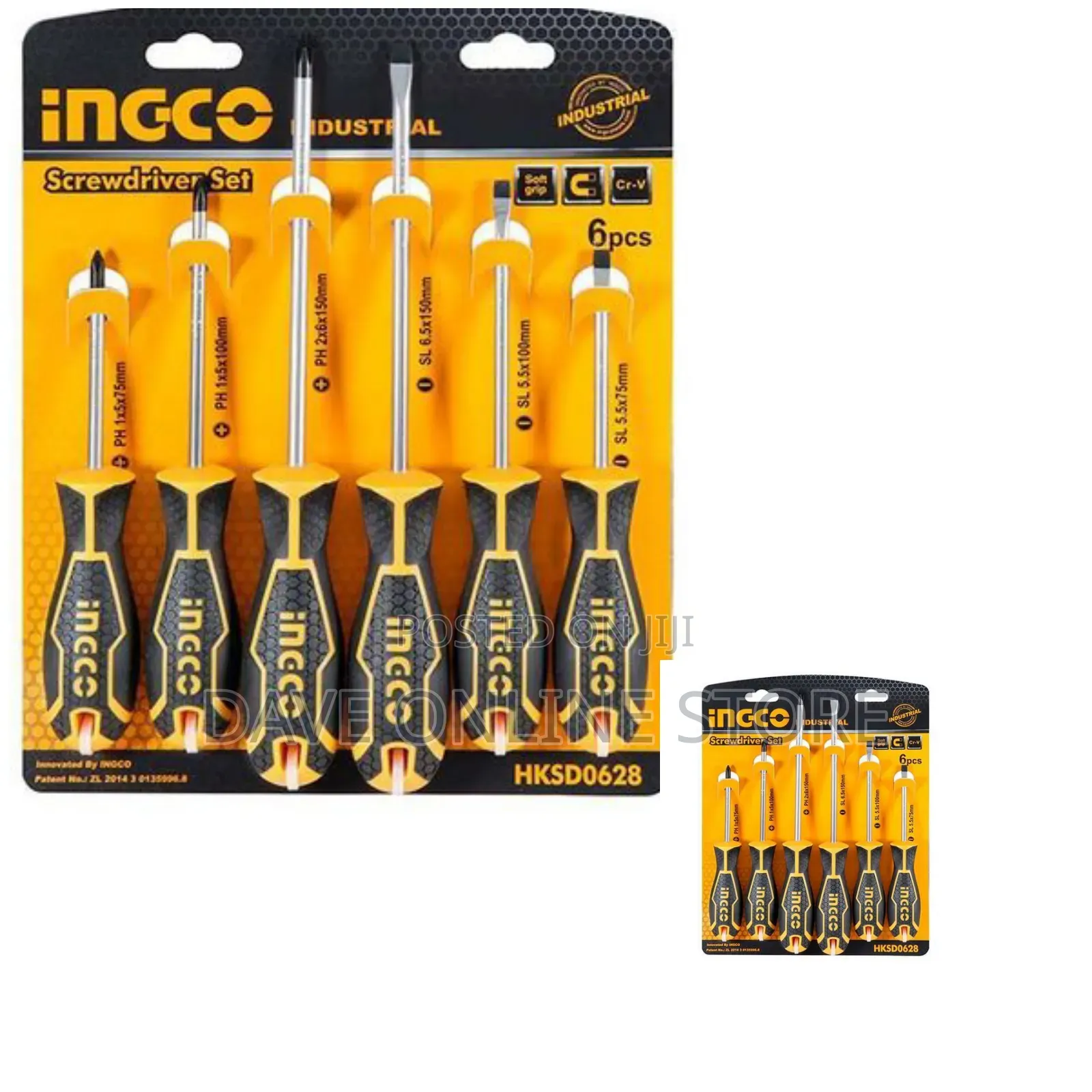 INGCO HKSD0628 Ingco 6pcs Screwdriver Set - Yellow