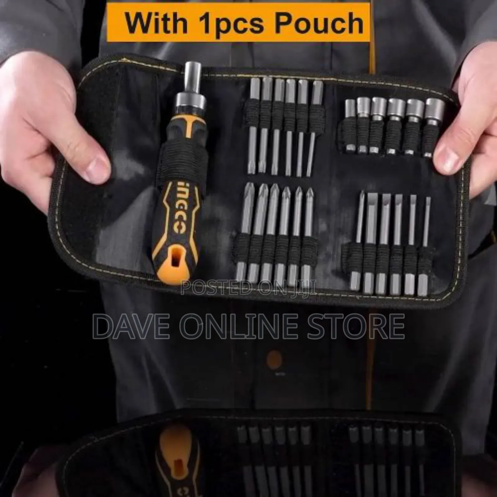 INGCO 26pcs Screwdriver Bits Set, CR-V, With Pouch,