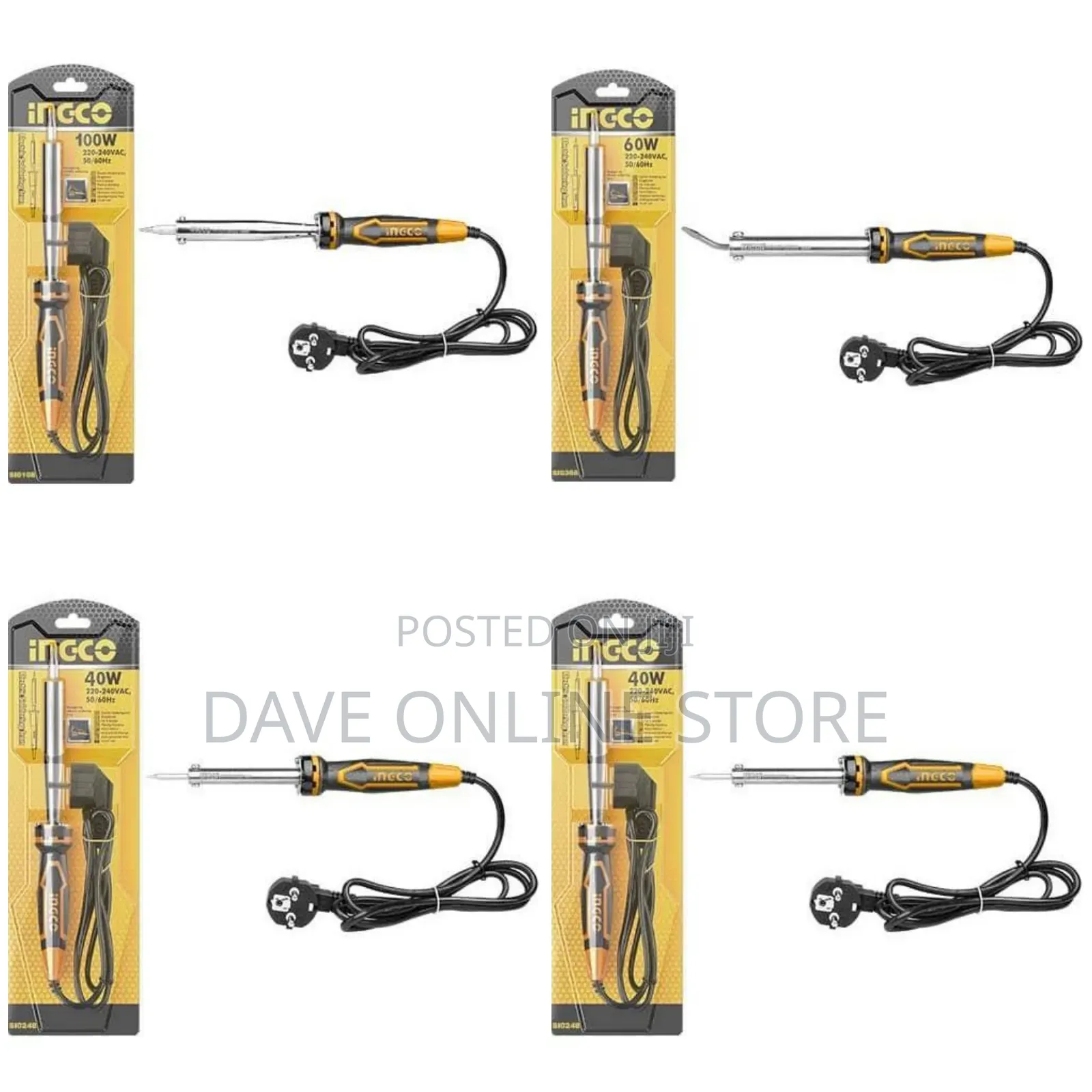 INGCO Electric Soldering Iron - Black, Orange