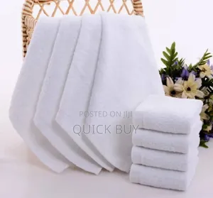 5pcs Plain Pure White 100% Cotton Soft Towels