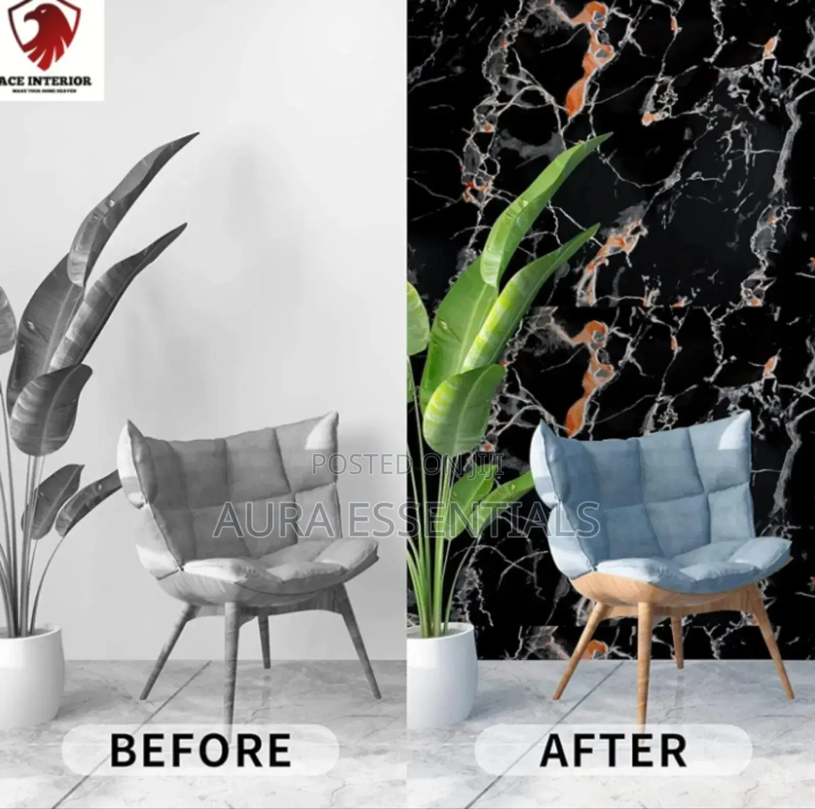 Granite Black Marble Gloss Self Adhesive