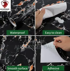 Granite Black Marble Gloss Self Adhesive