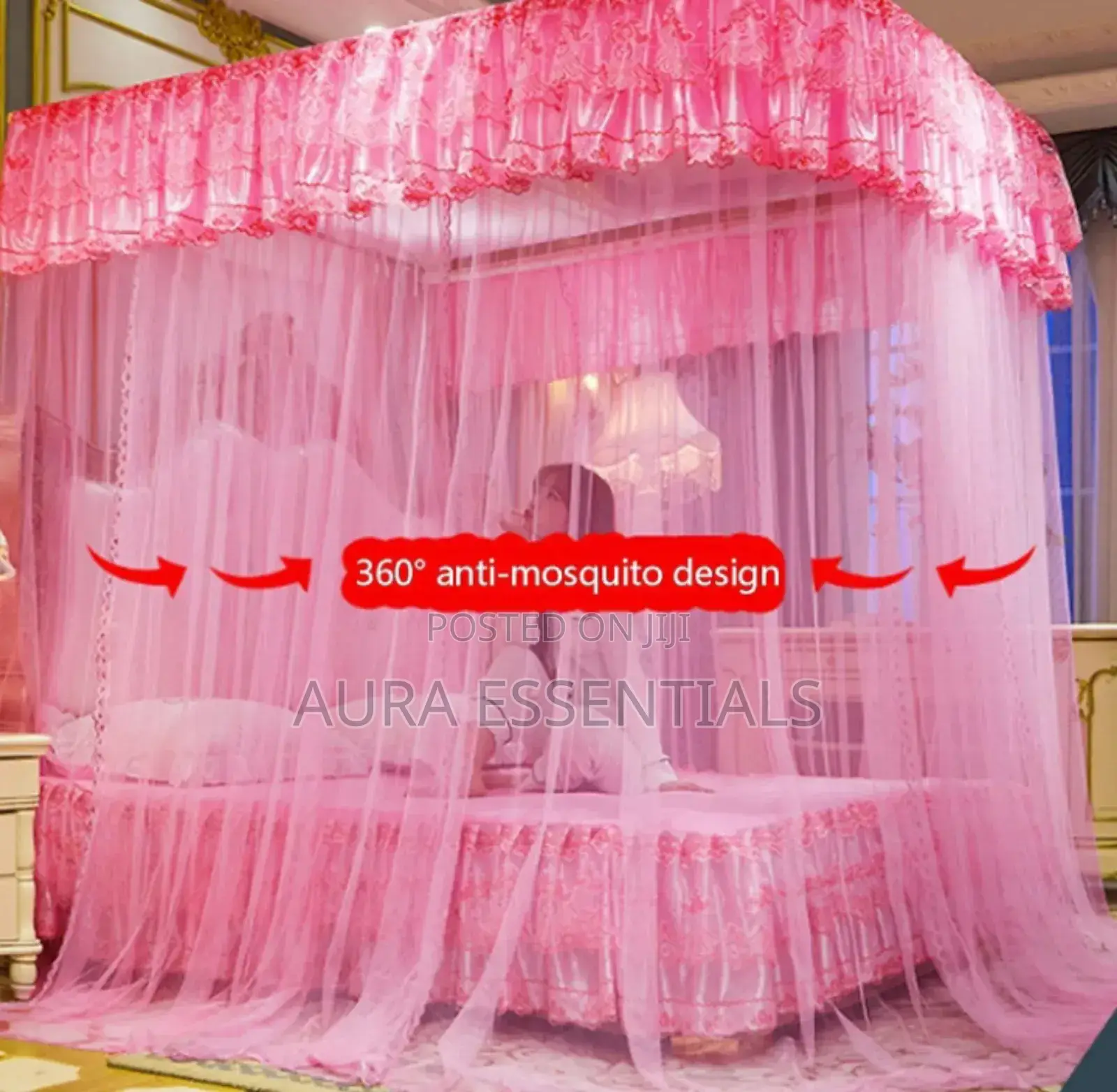 Luxurious Mosquito Net With 2 Stand Rail Bed Net