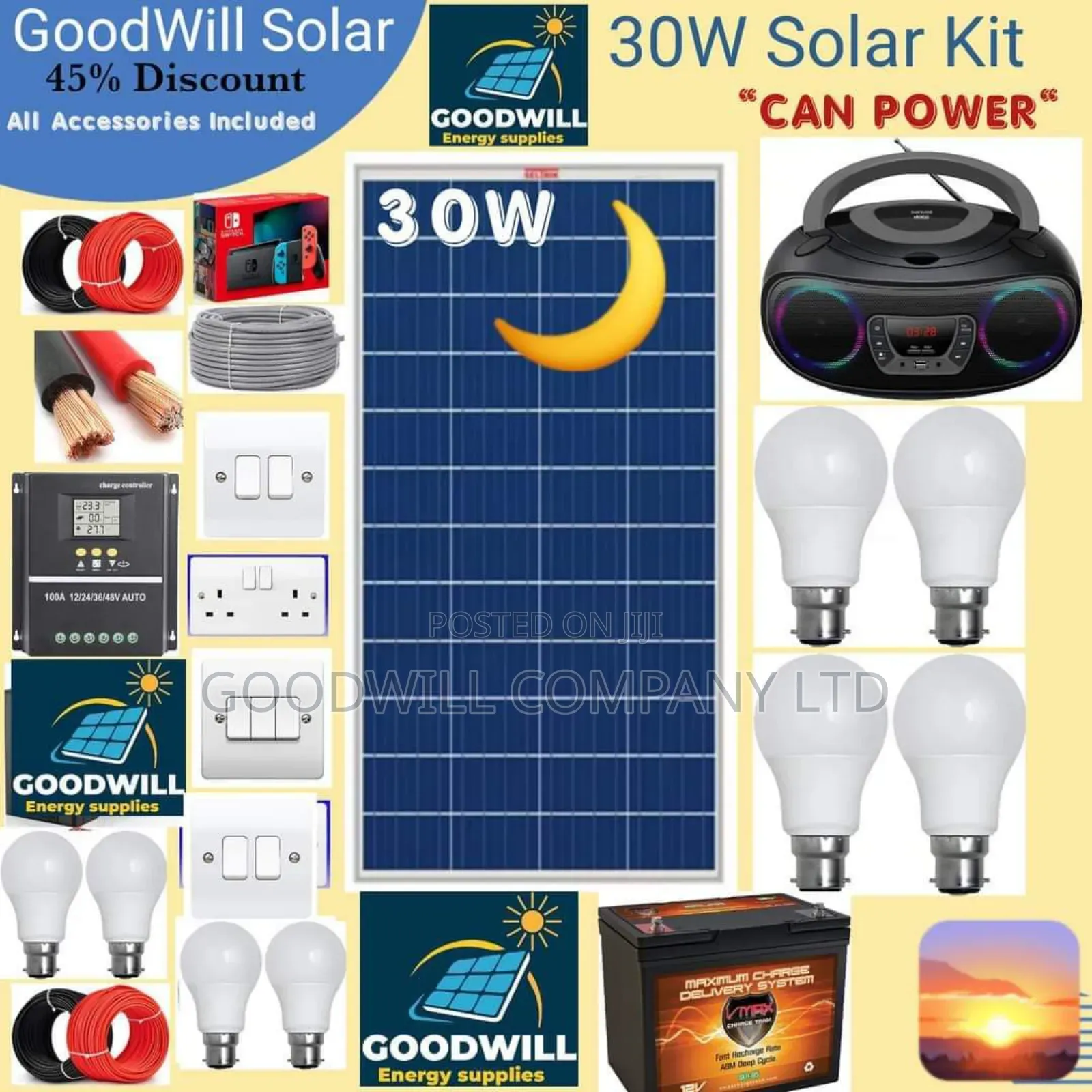 30w Solar Energy System Full Kit (German Module)