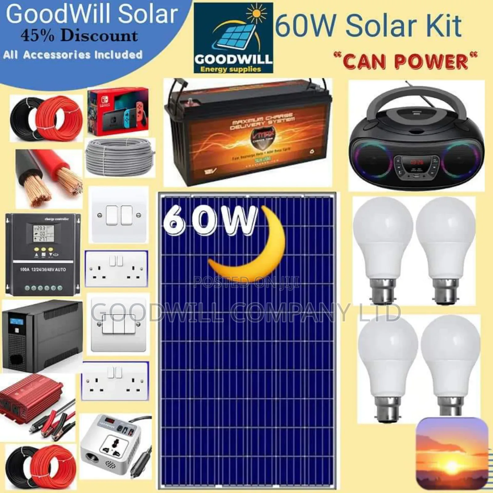 60w Solar Energy System Full Kit (German Module)