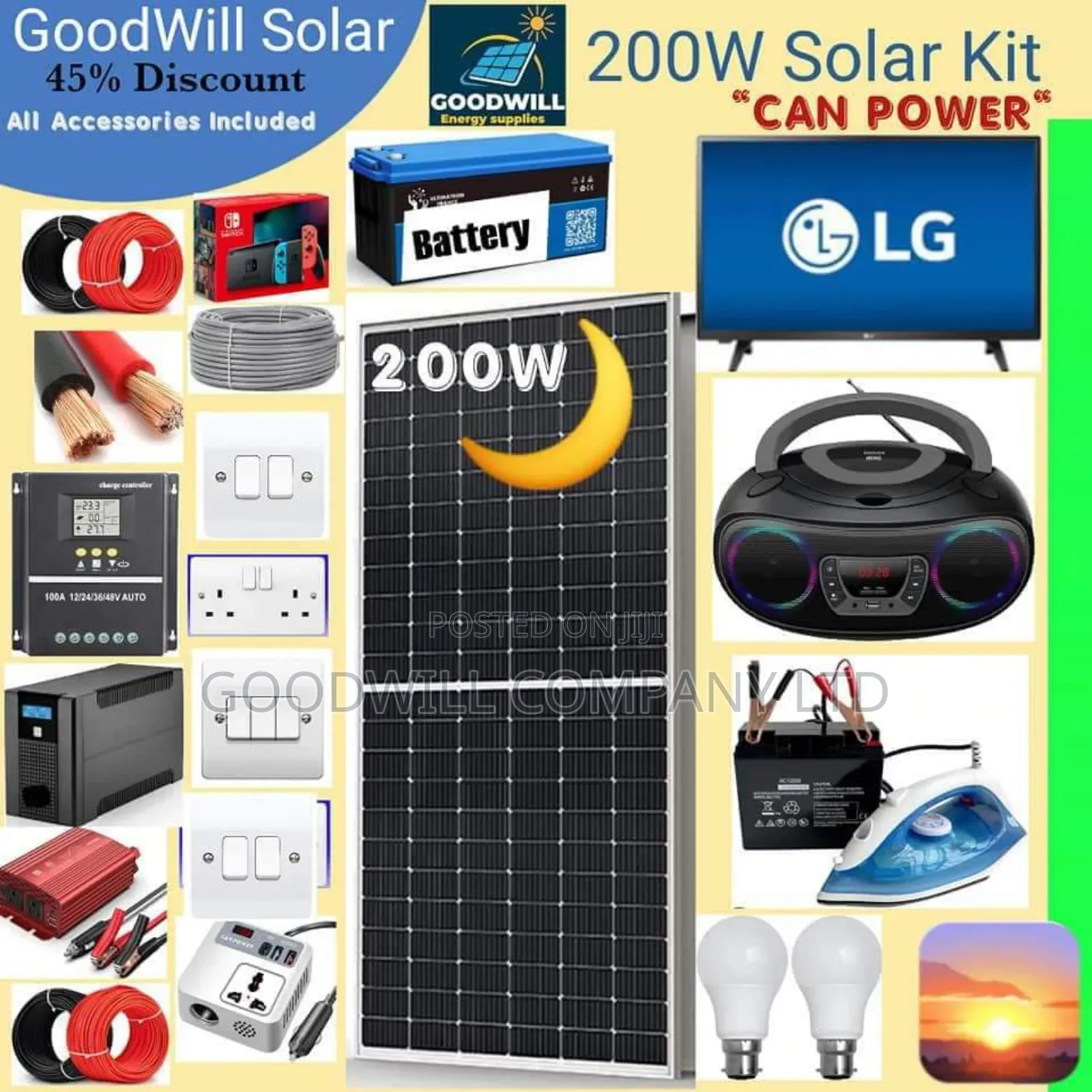 200w Solar Energy System Full Kit (German Solar)