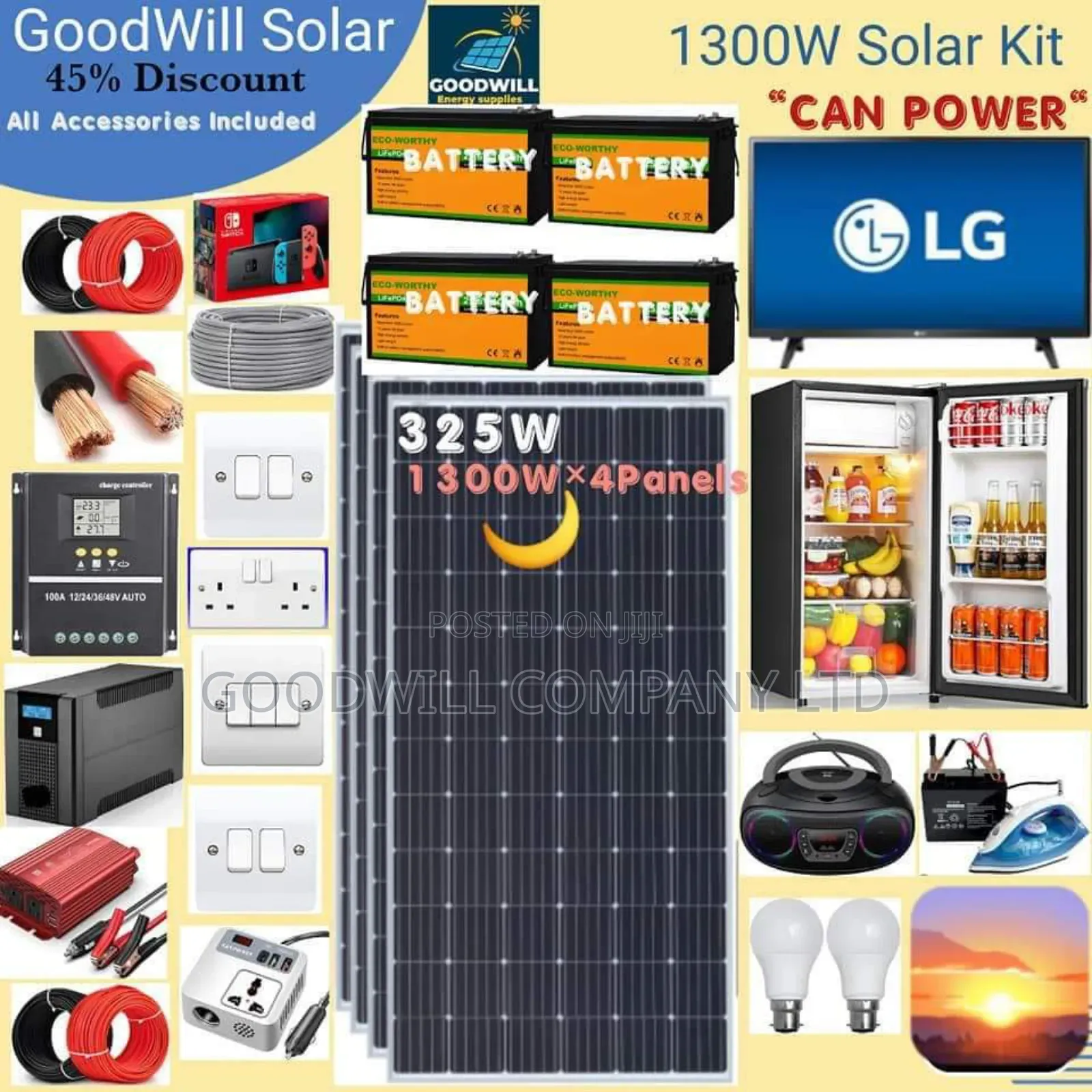 1300w Solar Energy System Full Kit (German Solar)