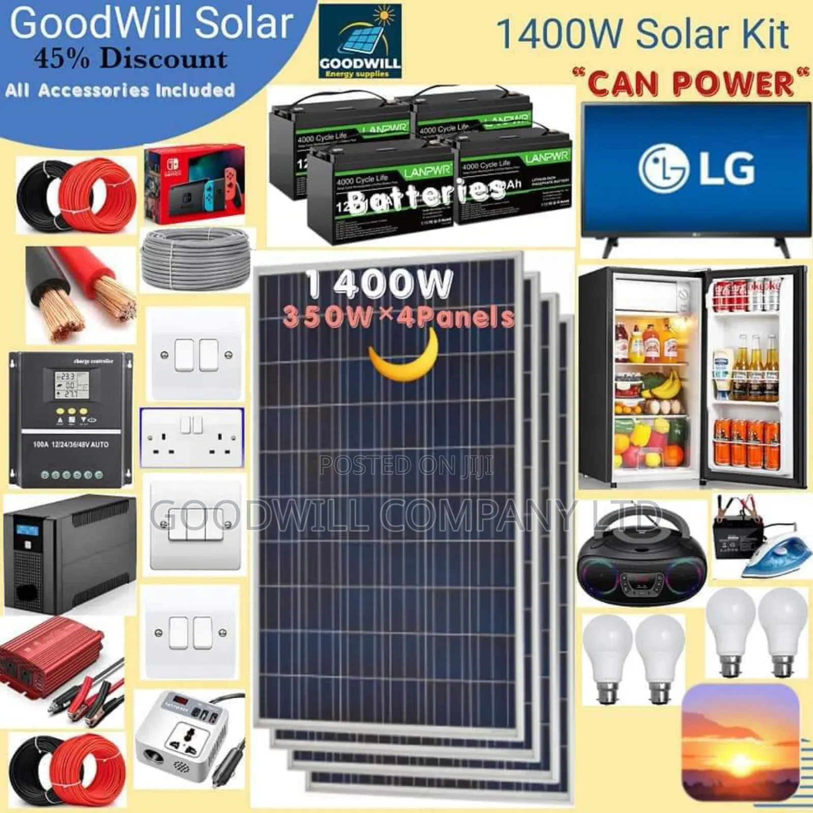 1400w Solar Energy System Full Kit (German Solar)