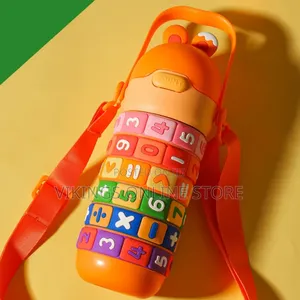 430ml Kids Water Bottle With Straw,Funny Rotatable Numbers