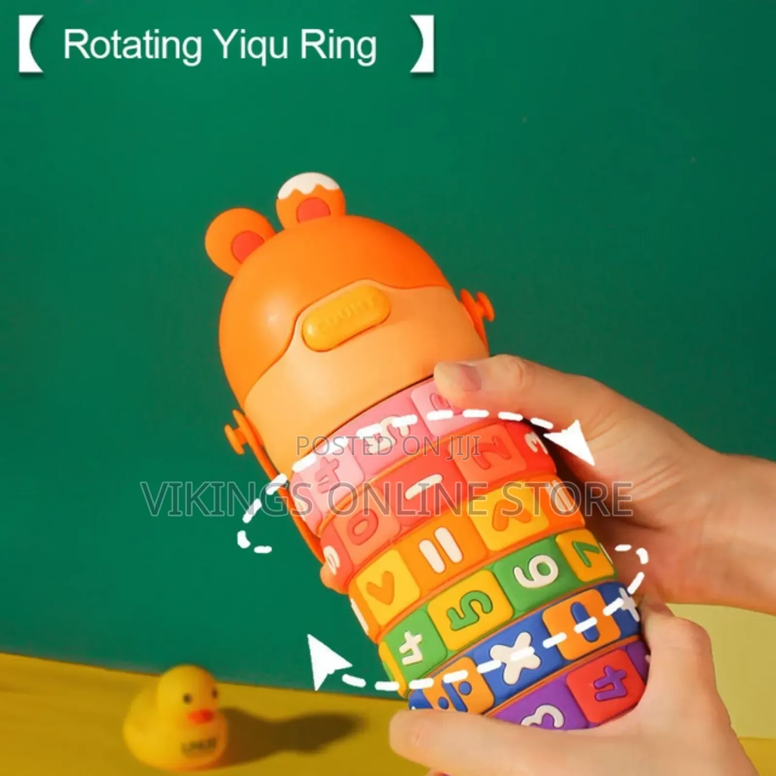 430ml Kids Water Bottle With Straw,Funny Rotatable Numbers