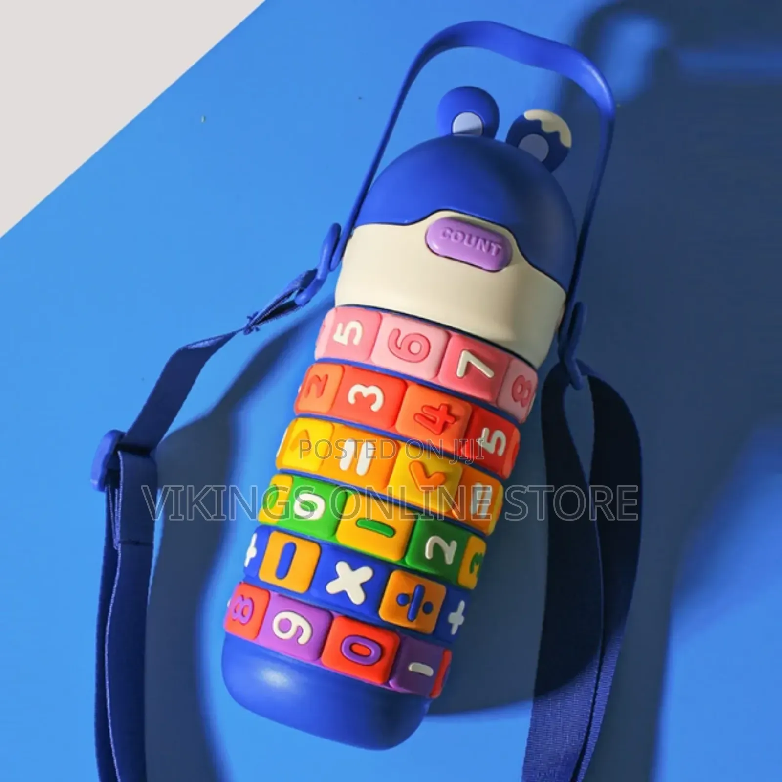 430ml Kids Water Bottle With Straw,Funny Rotatable Numbers