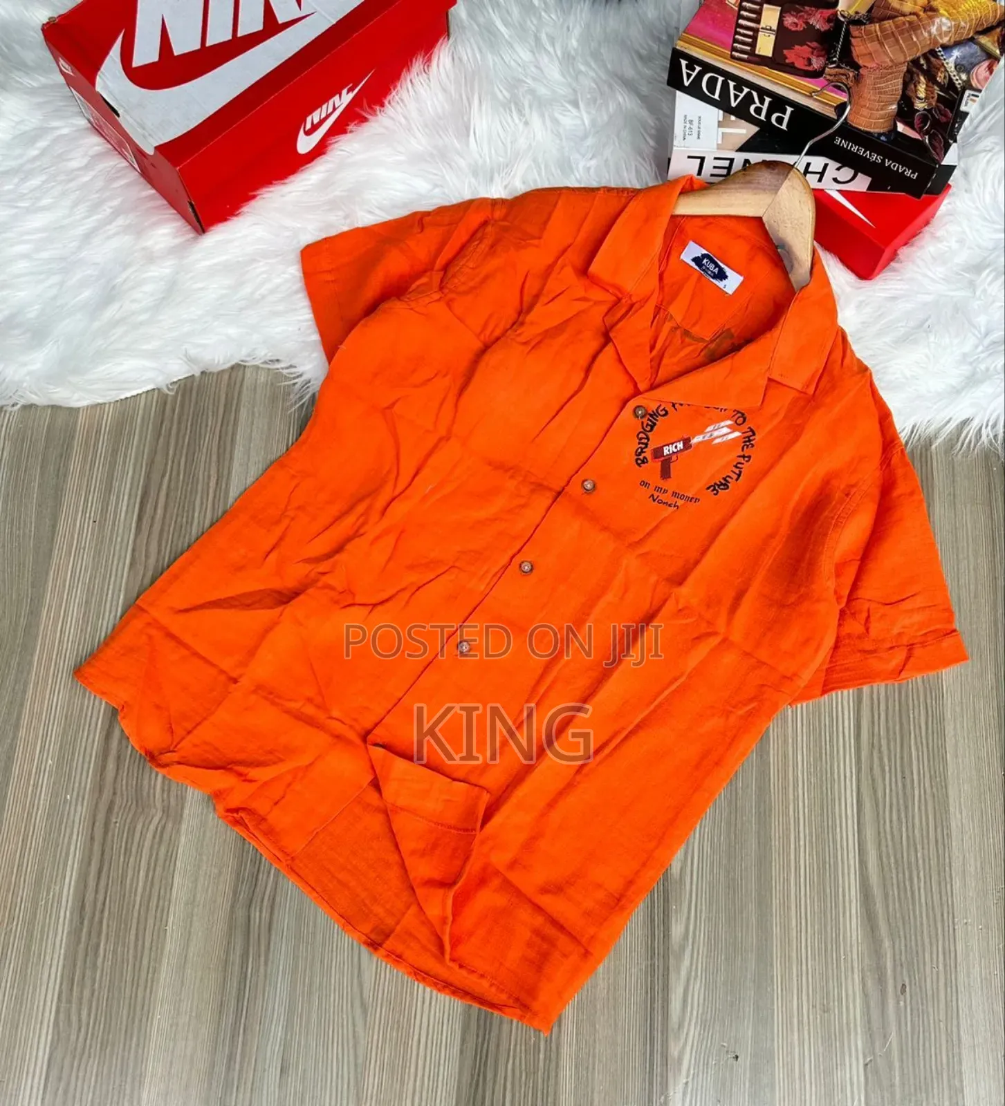 Loft Orange Linen Shirt