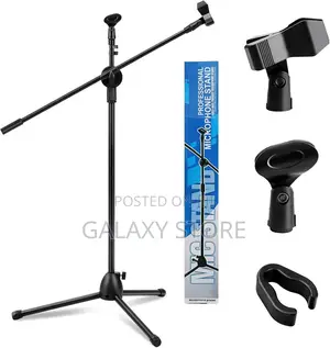 Tripod Microphone Stand With Two Clips for Microphones