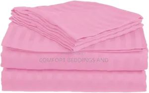 Stripped Cotton Bedsheets Pink 5*6, 6*6
