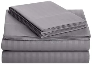 Stripped Cotton Bedsheets Gray 5*6, 6*6