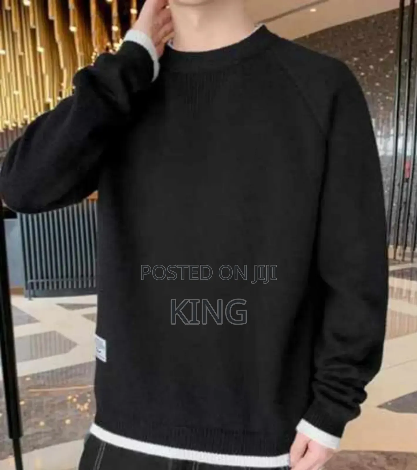 Ruched Black Sweater
