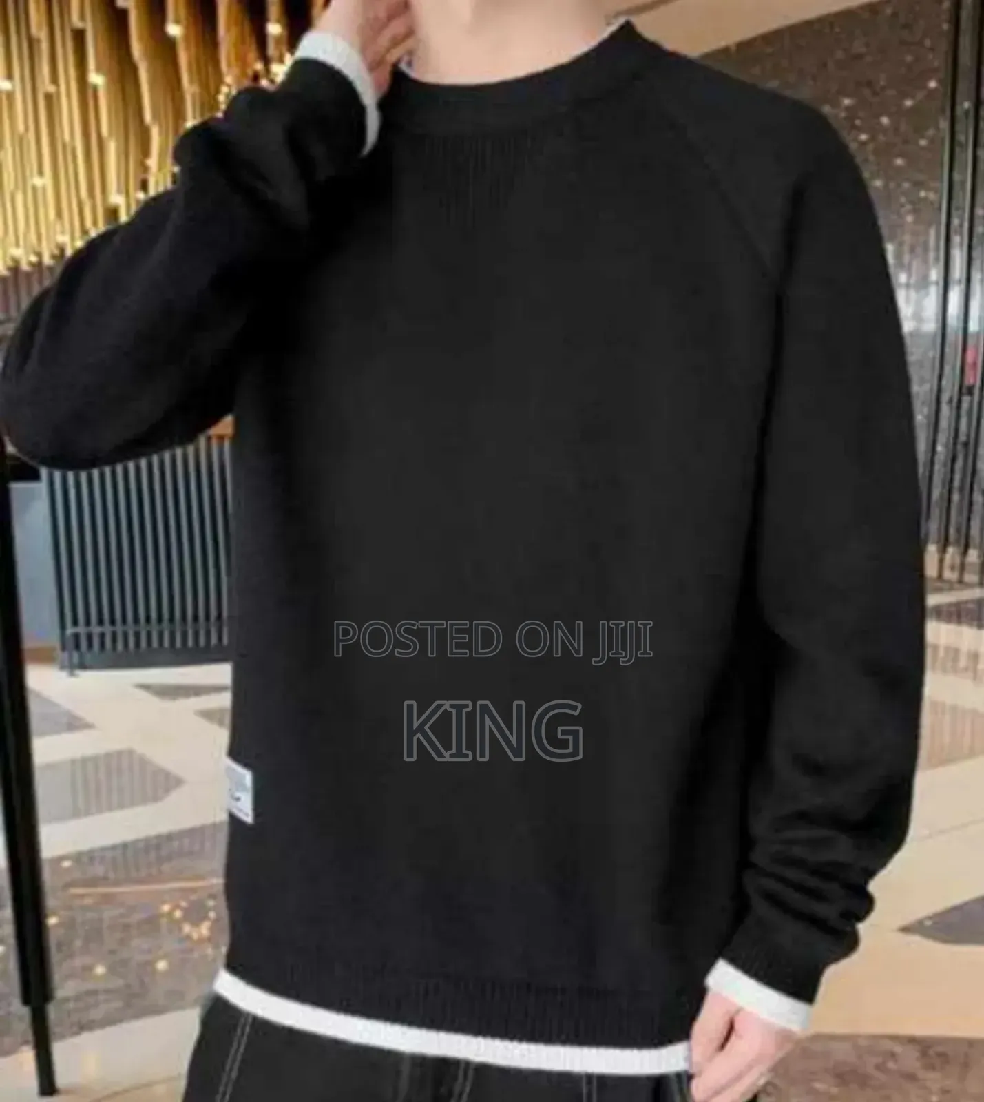 Ruched Black Sweater