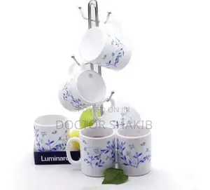 Luminary Pink Flower Tea Coffee Cups-White