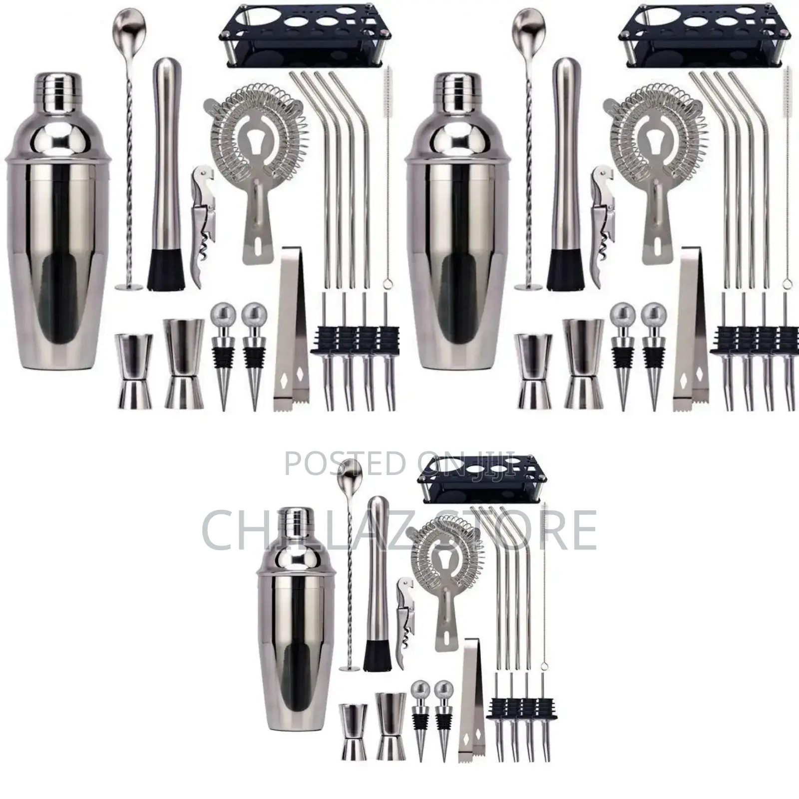 Stainless Cocktail Shaker Bottle Set