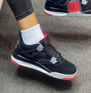 Airjordan 4 Black Red. New Sneakers