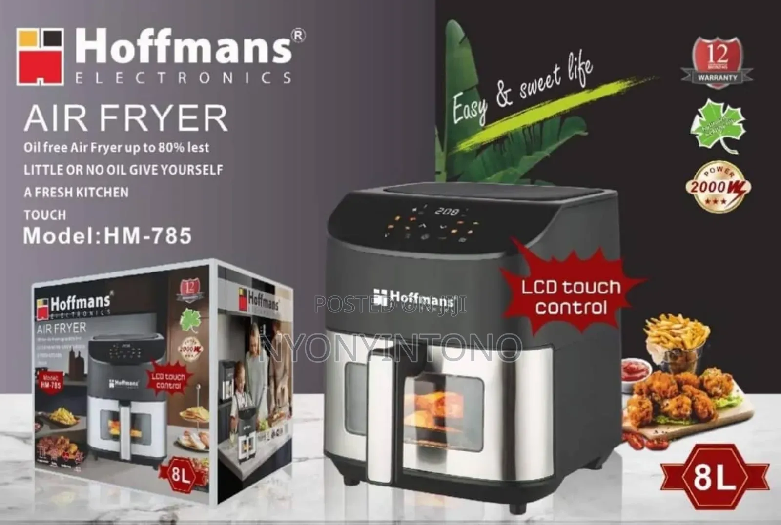 Hoffman's 20litres Digital Air Fryer With Touch Control.