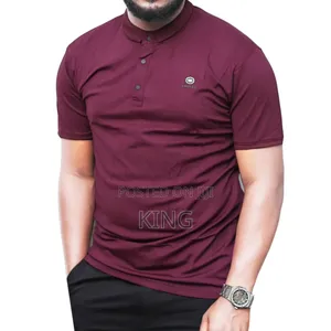 Maroon Collared Premium Short Sleeve T-Shirt