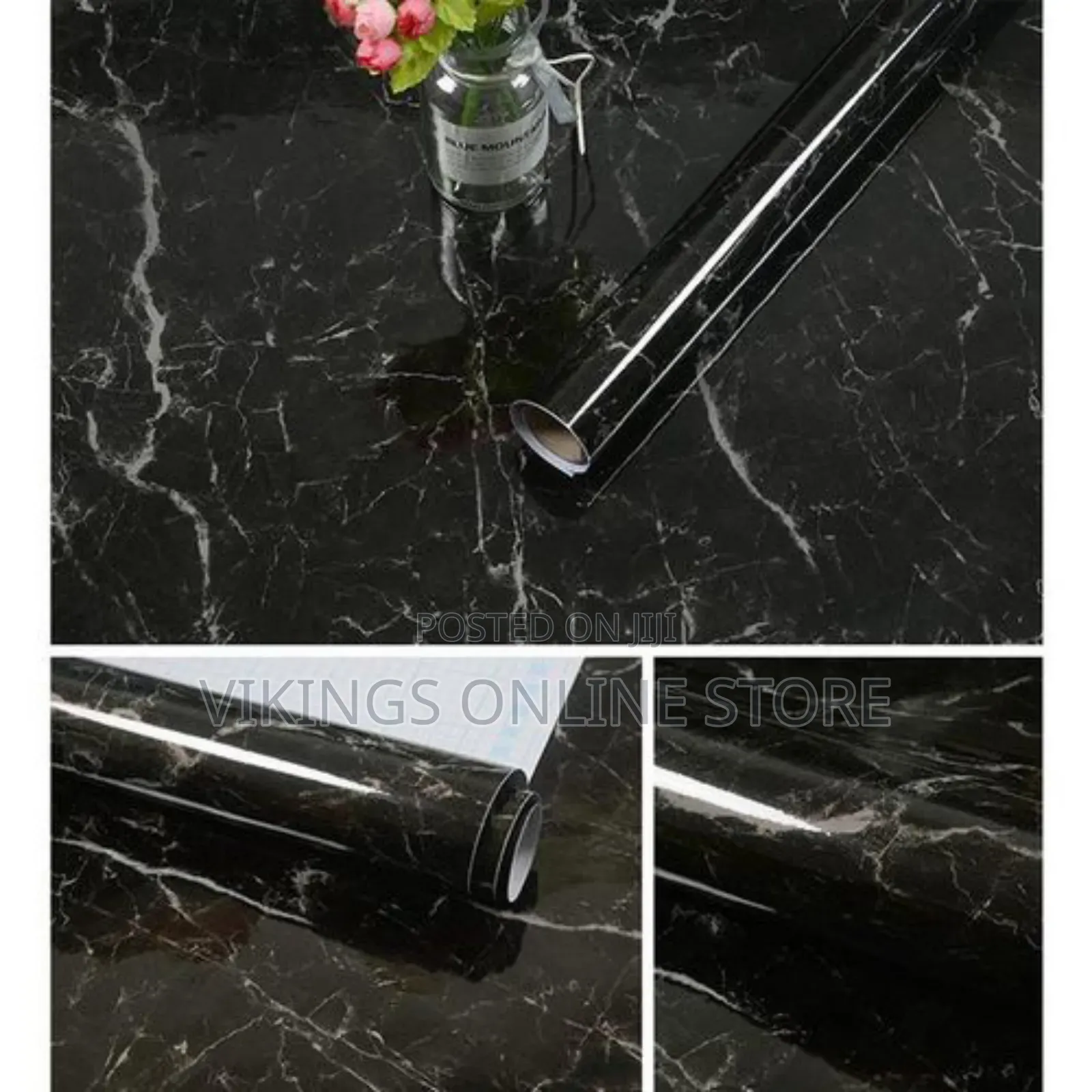 Black Marbel Waterproof Self Adhesive Wallpaper