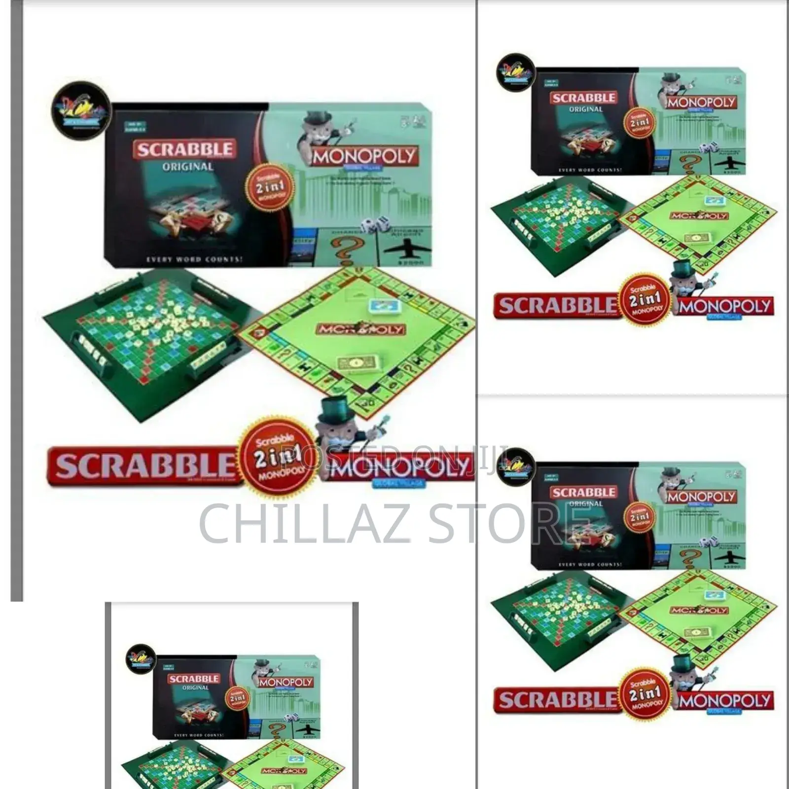 Original 2 in 1 Scrabble Monopoly Game Board
